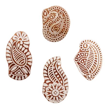 Set of 4 Piece New Mix Wooden Printing Block